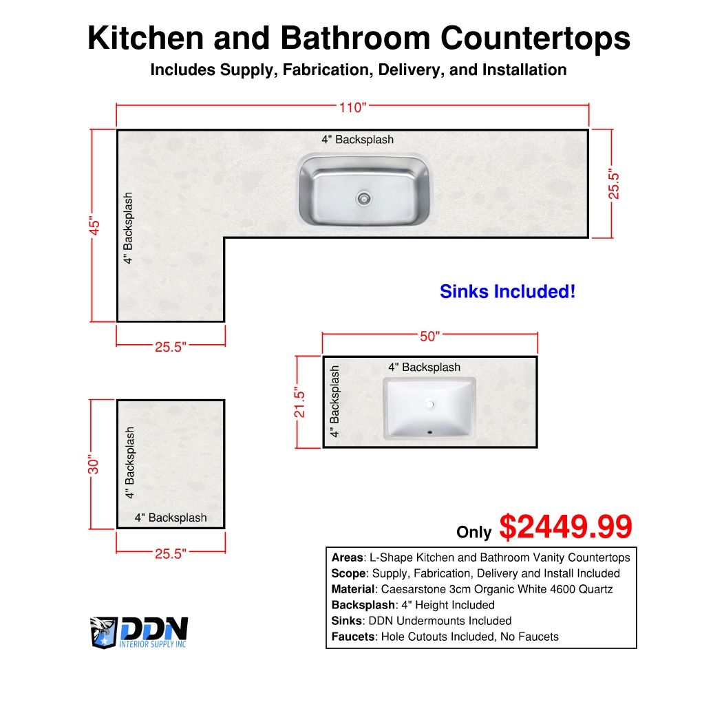 Quartz Countertops And Sinks - Kitchen And Bathroom