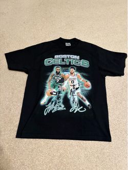 Size Large - Boston Celtics Tatum & Brown Tribute Vintage Shirt Front/Back Black