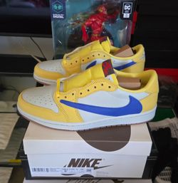 Jordan 1 Retro Low OG SP Travis Scott Canary (Women's) Brand New DS 💯 Authentic Size 8m 9.5w