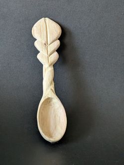 Hand curved honey wood tea spoon