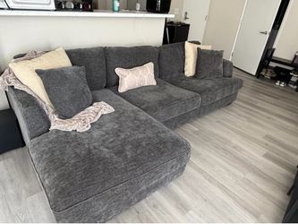 Large Grey L sectional couch