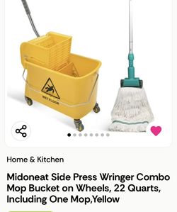5 Gallon Mop Bucket with Wringer and Mop NEW