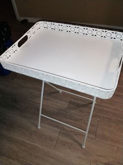 Small folding table w/ lamp