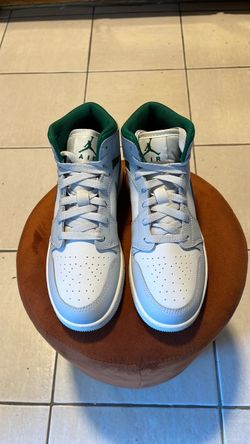 Air Jordan 1 Mid White Green Sneakers