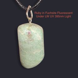Ruby in Fuchsite Genuine Stone Pendant Necklace