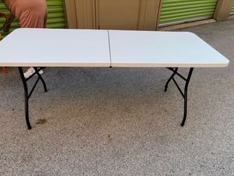 6-Foot Folding Table White Plastic