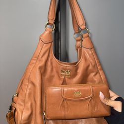 coach brown/orange purse