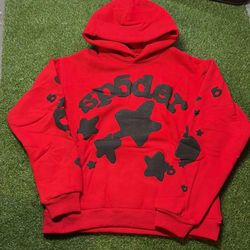 Red & black Sp5der hoodie