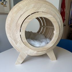 Designer Wooden Sphere Cat Bed – "Strato" 