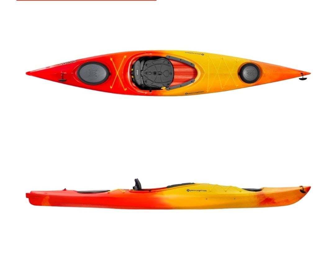13ft perception sport kayak with 2 swiss multi position cargo carriers