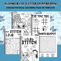 Halloween Lilo & Stitch Coloring Sticker Sheets