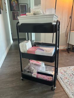 Complete Gel Nail Starter Kit + Rolling Cart | UV Lamp, Gel Polish, Nail Art Supplies