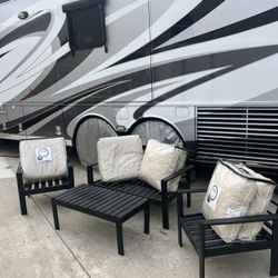 Four Piece Patio Set, With Removable And Washable Covers