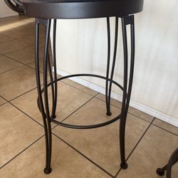 30” Bar Stools $80/each  - Leather And Wrought Iron