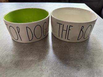 Rae Dunn Dog Bowl Set of 2