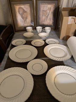 Vintage Homer Laughlin Plates And Cups And Also 2 Pictures