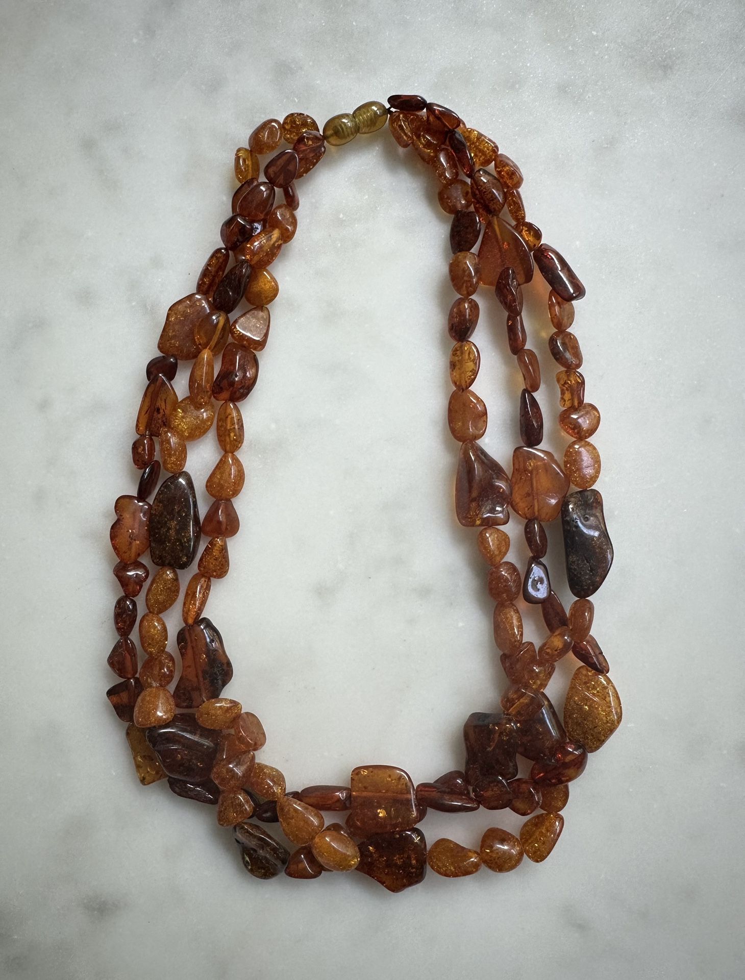 Genuine Baltic Amber Triple Strand Necklace New