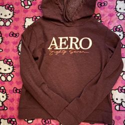 Cropped Burgundy Aeropostale Hoodie