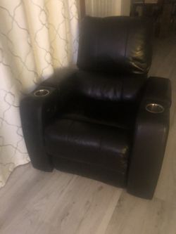 Black Leather Recliner Chair