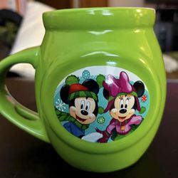 Disney Mickey And Minnie Mouse Ceramic Cup With Holder for Spoon  Christmas 2017