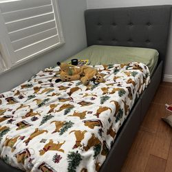 Twin Bed with Memory Foam Mattress