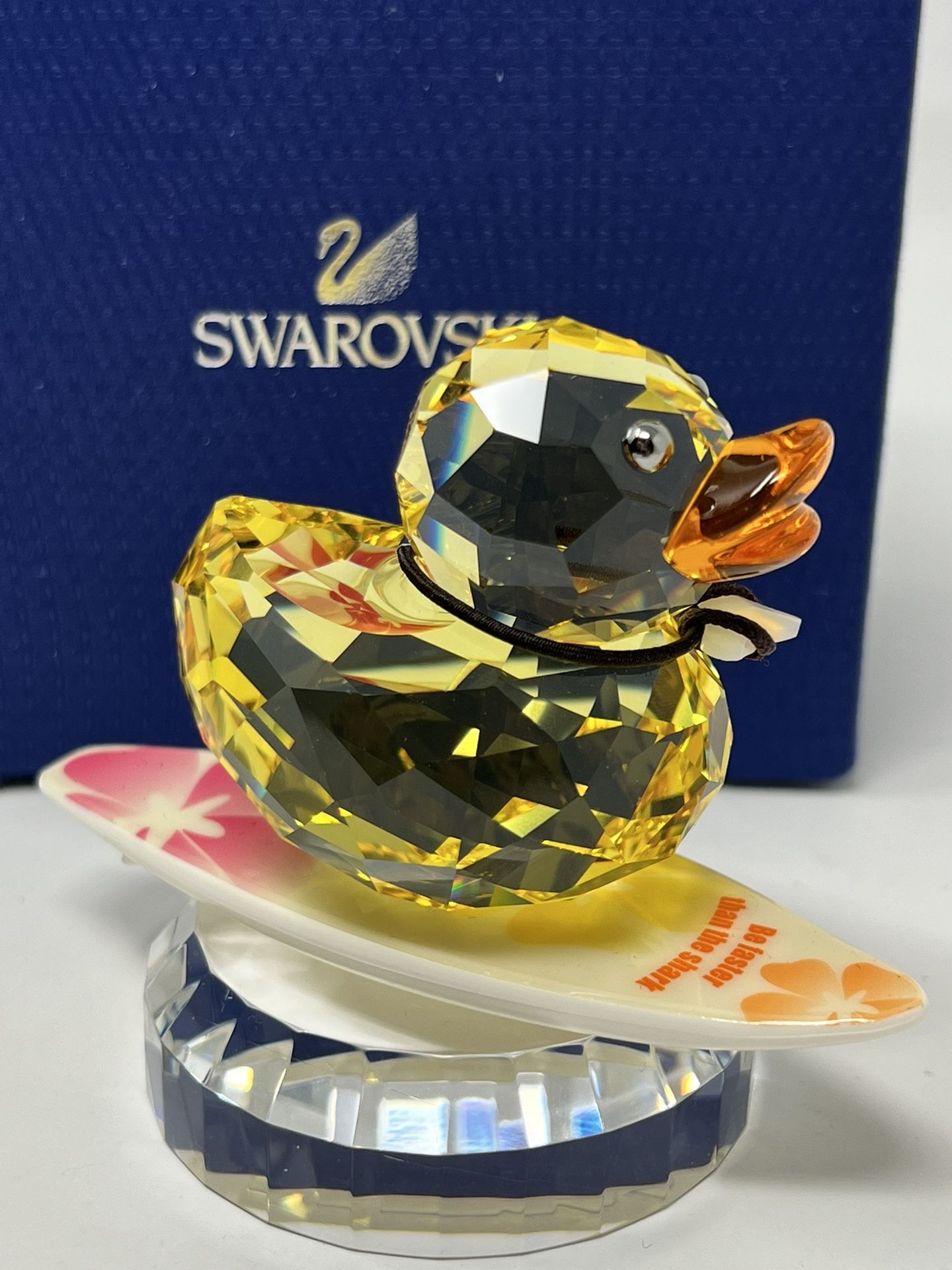 Swarovski Crystal Happy Ducks With Surfboard Figurine for Sale in