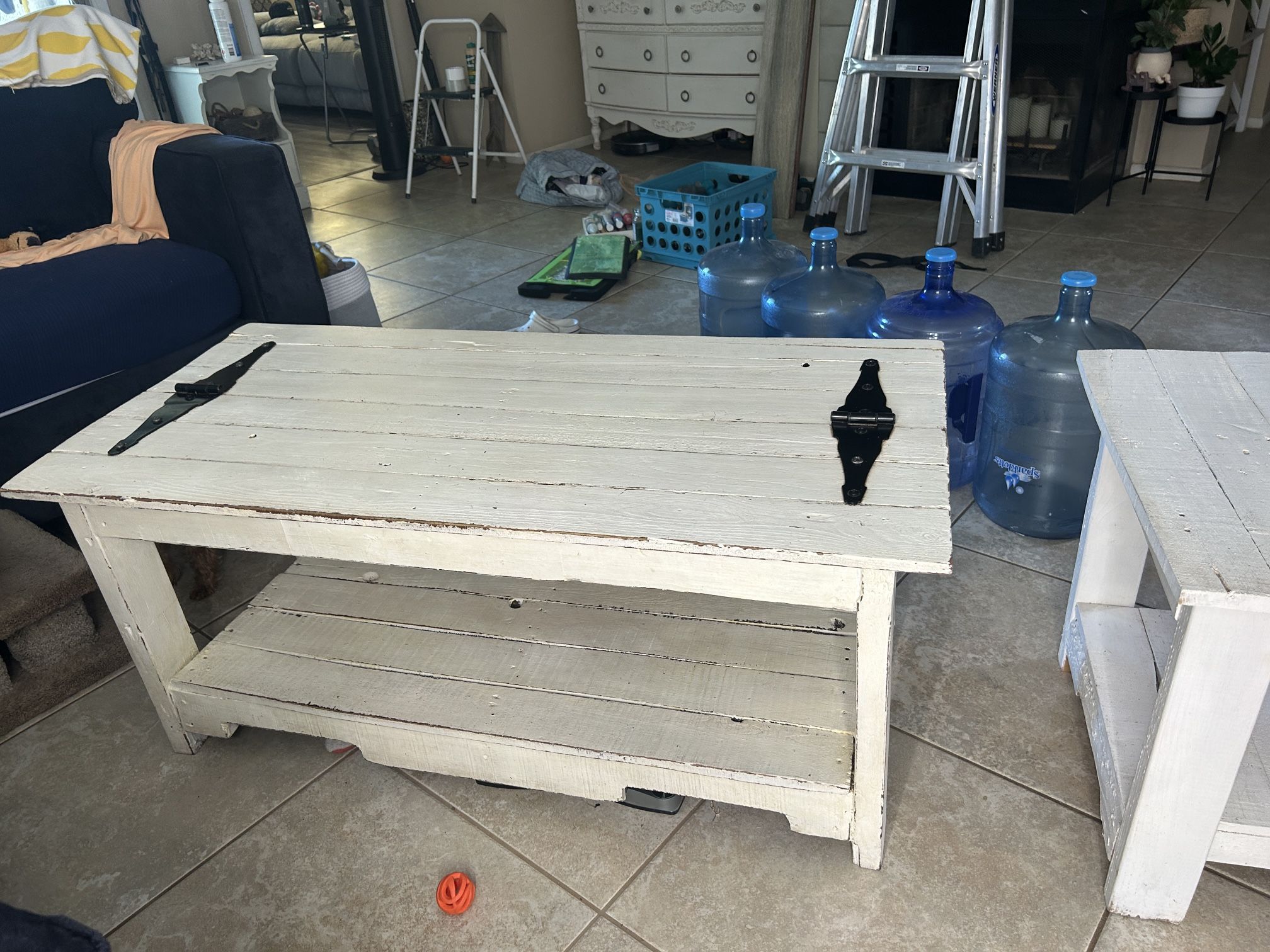 White Coffee Table And Side Table Farmhouse