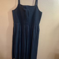 Old Navy Black Smocked Cami Midi Dress with Adjustable Straps - NWT XL