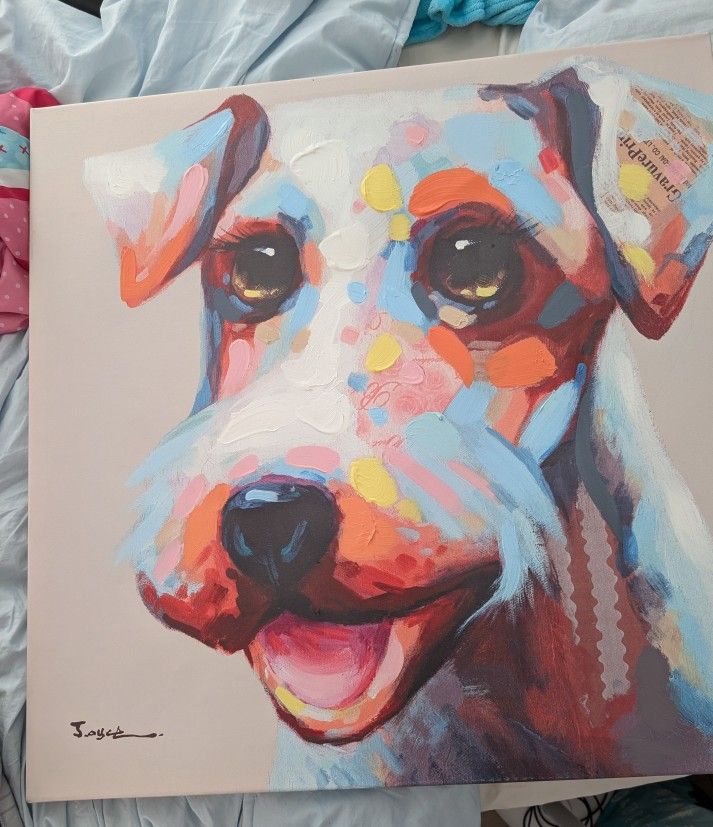28" x 28" Dog Painting