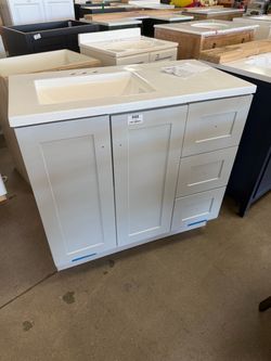 Light gray glacier bay bannister  Bathroom Vanity with Sink Top