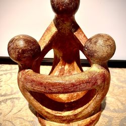 Large pottery candle holder, Circle of Friends, with dimensions H13xW10 inch Lbs 8.5. This is a beautiful item in excellent like new condition.  Item#