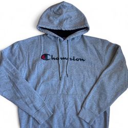 Mens Classic Gray Champion  Pullover Hoodie Sweater Size Large