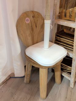 Small Rustic Wood Chair with Cushion