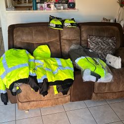 3 visibility Safety Jackets And 2 Visibility Long Sleeve Safety Vests