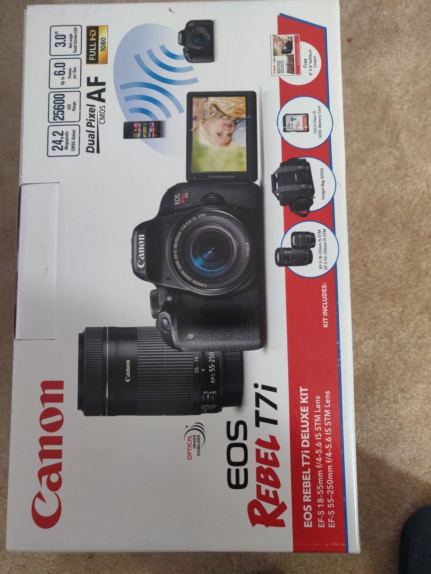 Canon T7i- Dual lense pack, Brand New Seal Pack