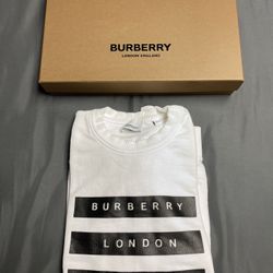 Men’s Burberry White Print Sweatshirt - Size Medium