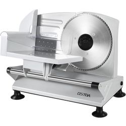 OSTBA Meat Slicer Machine for Home, Electric Deli Food Slicer with Removable 6.7” Stainless Steel Blades, 0-15mm Adjustable Thickness, Easy to Clean, 