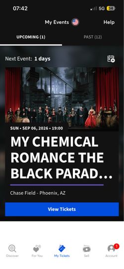 My Chemical Romance The Black Parade Ticket