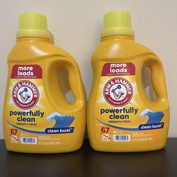 2pack Arm & Hammer Powerfully Clean Laundry Detergent 67 Loads 1.98 L