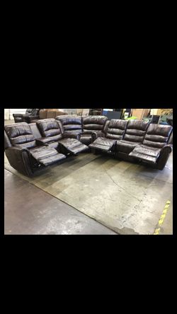 Brand new leather theater seating reclining sofa free Delivery