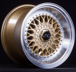 JNC004S Gold Machined Lip Gold Rivets Wheels - 15"-18"