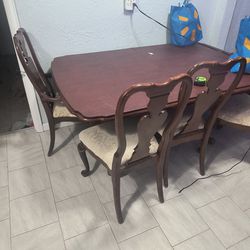 Solid Oak Table  W/Top Cover