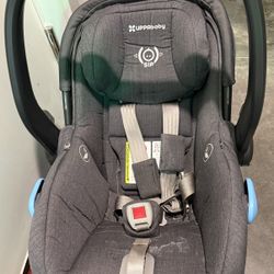 Uppa Baby Set: Car Seat, Base, Stroller Base For Car Seat And A Red Stroller Seat