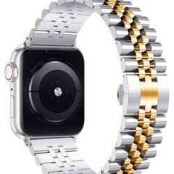 Apple Watch, Two Toned, Silver, And Gold Van