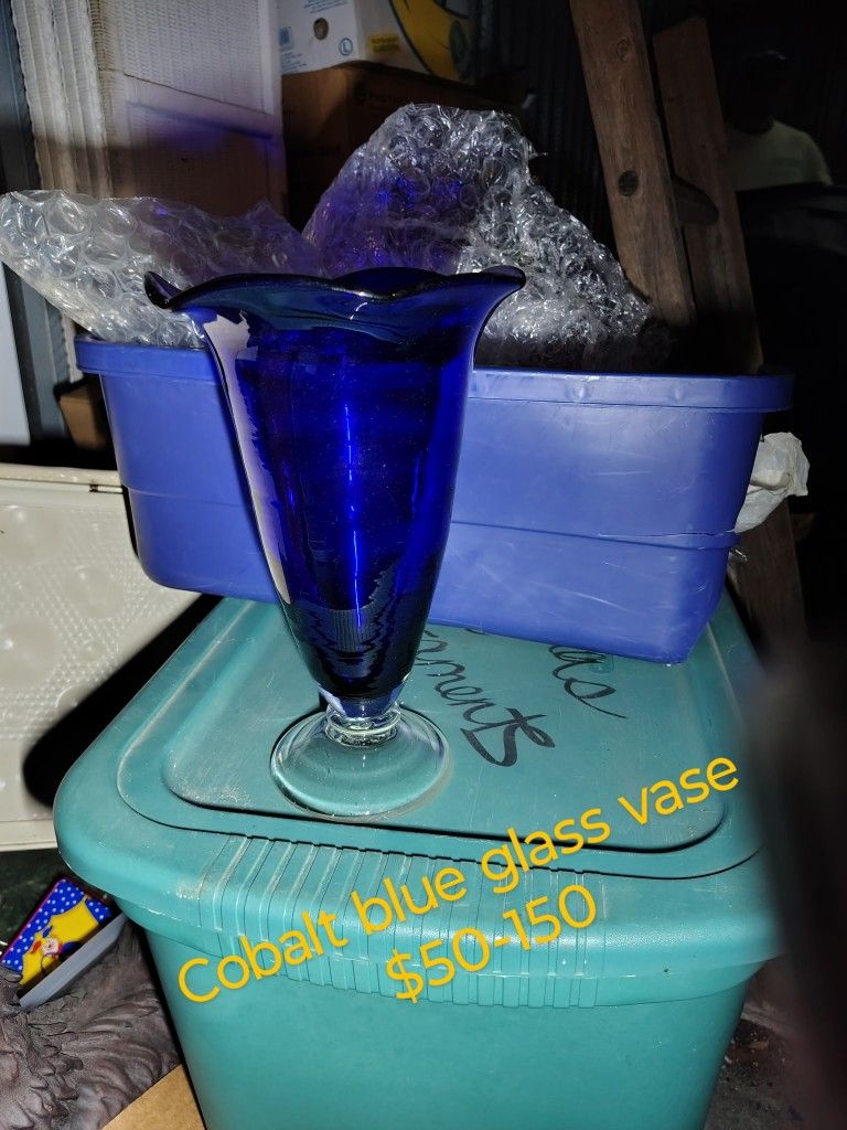 Cobalt Blue Glass Vase