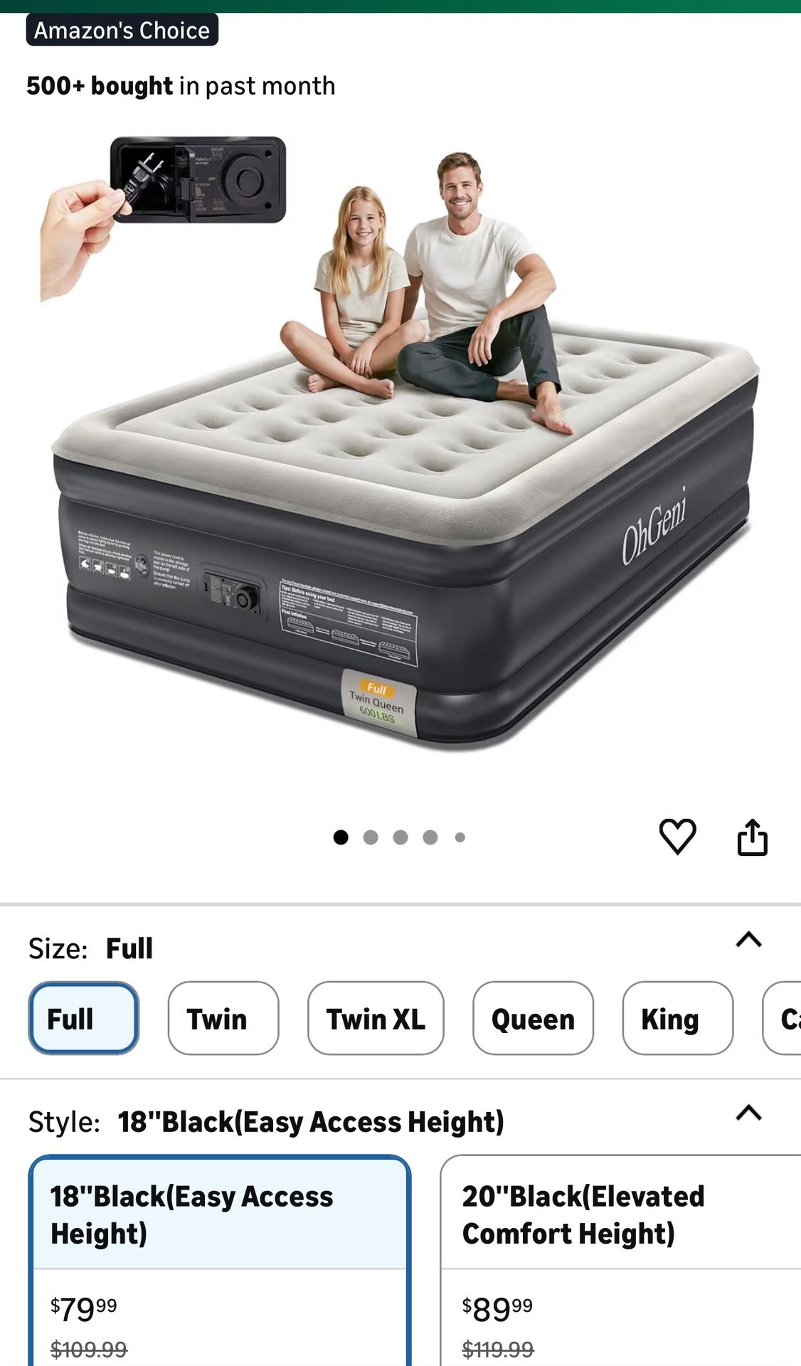 Air Mattress Full 18” New $$50
