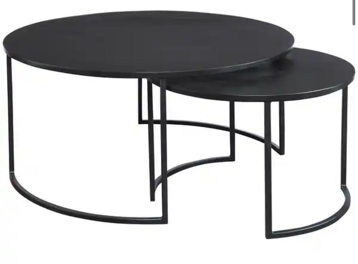 Nesting Black Metal Coffee Tables