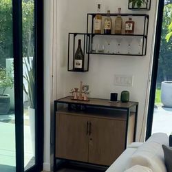 Crate And Barrel Lemoine Small Bar Cabinet And Shelving