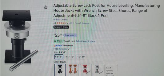 Single adjustable screw jack post for house leveling
