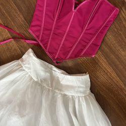 Pink Top & White Skirt Brand New Items 
